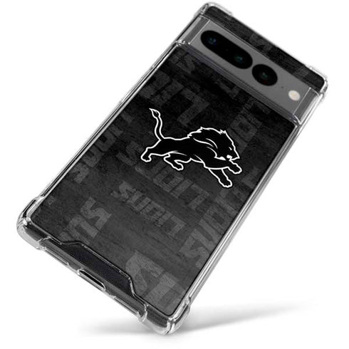 NFL Detroit Lions Black & White Google Pixel 7 Pro Clear Case